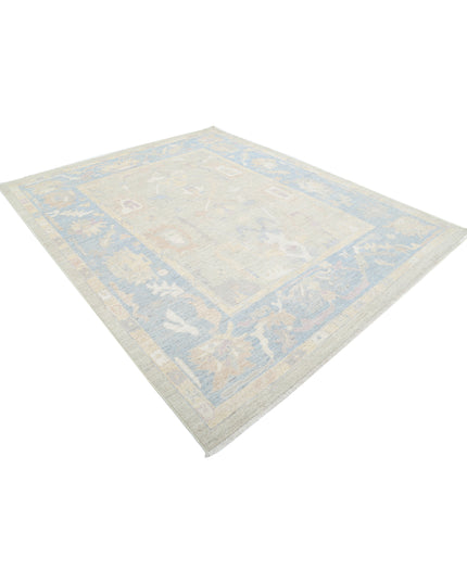 Oushak 8' 0" X 9' 10" Hand Knotted Wool Rug 8' 0" X 9' 10" (244 X 300) / Green / Wool