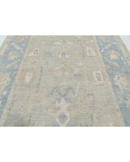 Oushak 8' 0" X 9' 10" Hand Knotted Wool Rug 8' 0" X 9' 10" (244 X 300) / Green / Wool