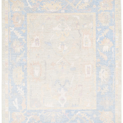 Oushak 8' 0" X 9' 10" Hand Knotted Wool Rug 8' 0" X 9' 10" (244 X 300) / Green / Wool