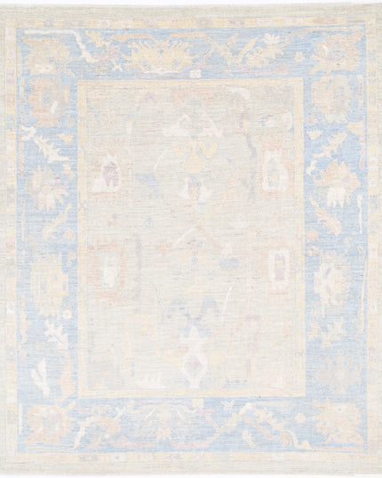 Oushak 8' 0" X 9' 10" Hand Knotted Wool Rug 8' 0" X 9' 10" (244 X 300) / Green / Wool