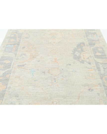 Oushak 6' 4" X 9' 6" Hand Knotted Wool Rug 6' 4" X 9' 6" (193 X 290) / Silver / Wool