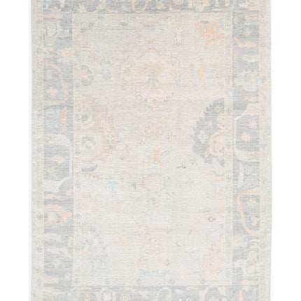 Oushak 6' 4" X 9' 6" Hand Knotted Wool Rug 6' 4" X 9' 6" (193 X 290) / Silver / Wool