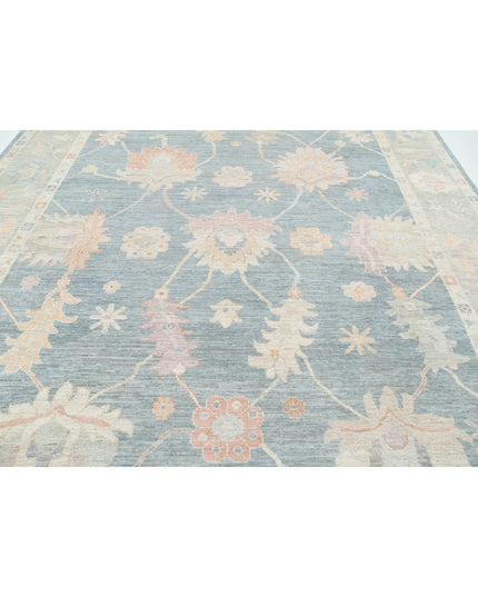 Oushak 10' 0" X 13' 7" Hand Knotted Wool Rug 10' 0" X 13' 7" (305 X 414) / Grey / Wool