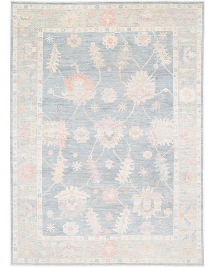 Oushak 10' 0" X 13' 7" Hand Knotted Wool Rug 10' 0" X 13' 7" (305 X 414) / Grey / Wool