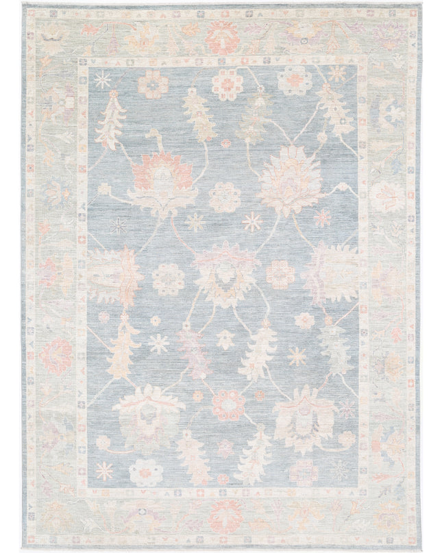Oushak 10' 0" X 13' 7" Hand Knotted Wool Rug 10' 0" X 13' 7" (305 X 414) / Grey / Wool