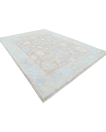 Oushak 10' 1" X 13' 11" Hand Knotted Wool Rug 10' 1" X 13' 11" (307 X 424) / Grey / Wool