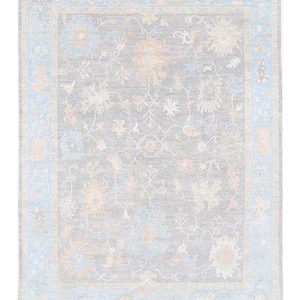 Oushak 10' 1" X 13' 11" Hand Knotted Wool Rug 10' 1" X 13' 11" (307 X 424) / Grey / Wool