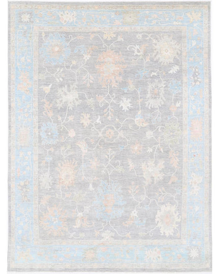 Oushak 10' 1" X 13' 11" Hand Knotted Wool Rug 10' 1" X 13' 11" (307 X 424) / Grey / Wool
