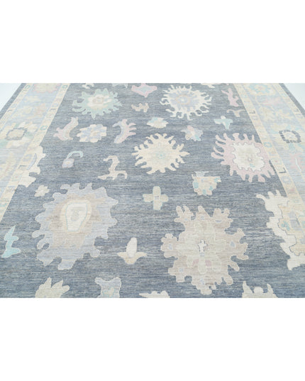 Oushak 10' 2" X 13' 10" Hand Knotted Wool Rug 10' 2" X 13' 10" (310 X 422) / Grey / Wool