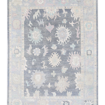 Oushak 10' 2" X 13' 10" Hand Knotted Wool Rug 10' 2" X 13' 10" (310 X 422) / Grey / Wool
