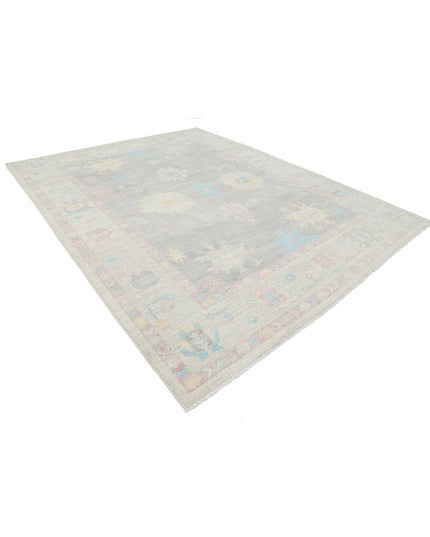 Oushak 9' 5" X 12' 2" Hand Knotted Wool Rug 9' 5" X 12' 2" (287 X 371) / Grey / Wool