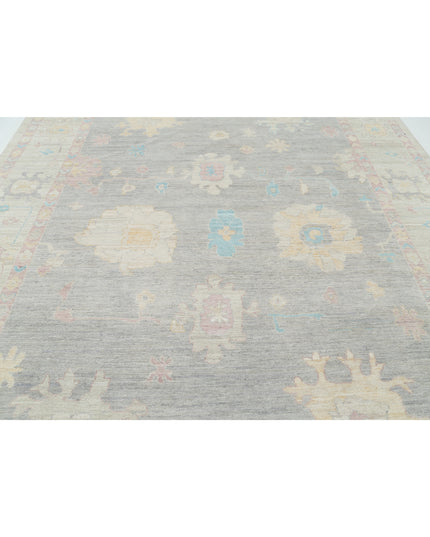 Oushak 9' 5" X 12' 2" Hand Knotted Wool Rug 9' 5" X 12' 2" (287 X 371) / Grey / Wool