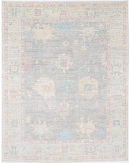 Oushak 9' 5" X 12' 2" Hand Knotted Wool Rug 9' 5" X 12' 2" (287 X 371) / Grey / Wool