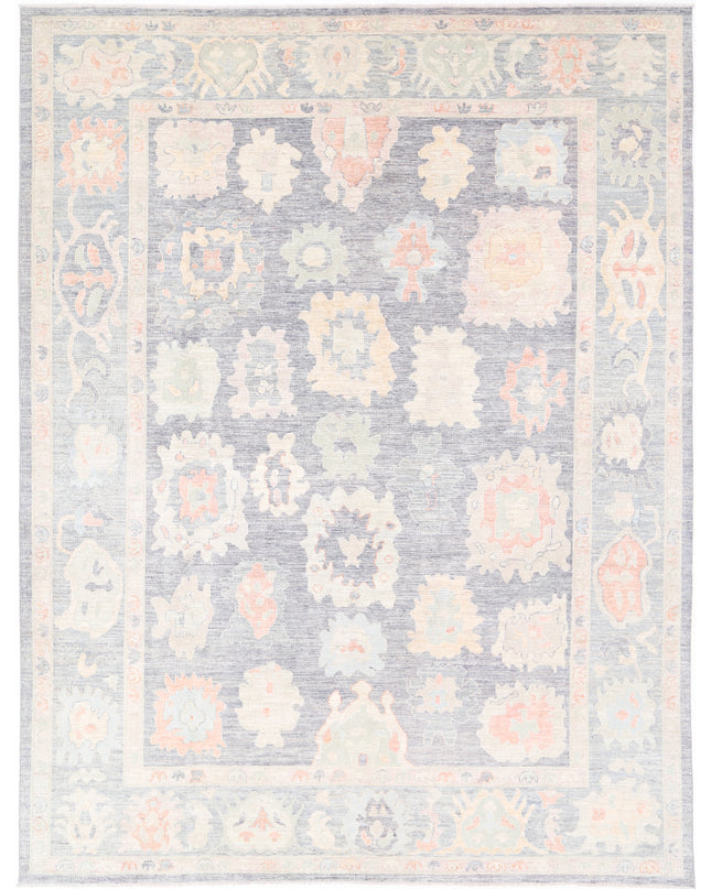 Oushak 10' 2" X 13' 6" Hand Knotted Wool Rug 10' 2" X 13' 6" (310 X 411) / Grey / Wool