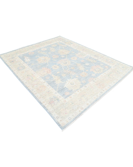 Oushak 6' 7" X 8' 1" Hand Knotted Wool Rug 6' 7" X 8' 1" (201 X 246) / Blue / Wool