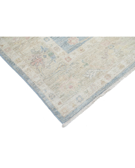 Oushak 6' 7" X 8' 1" Hand Knotted Wool Rug 6' 7" X 8' 1" (201 X 246) / Blue / Wool
