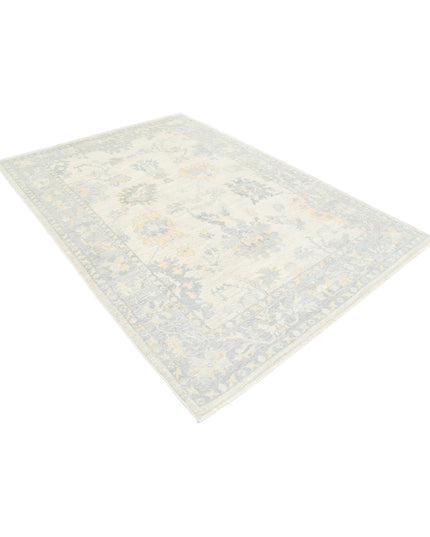 Oushak 6' 2" X 8' 9" Hand Knotted Wool Rug 6' 2" X 8' 9" (188 X 267) / Ivory / Wool