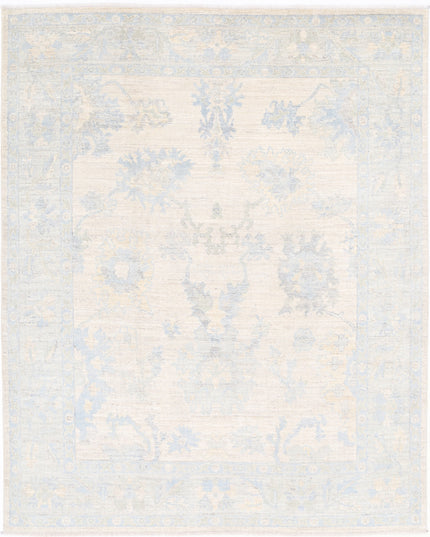 Oushak 6' 8" X 8' 3" Hand Knotted Wool Rug 6' 8" X 8' 3" (203 X 251) / Taupe / Wool