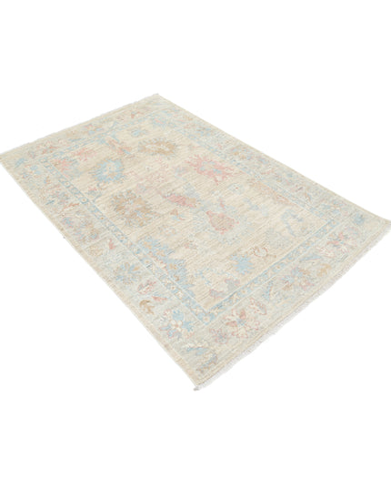 Oushak 4' 0" X 6' 0" Hand Knotted Wool Rug 4' 0" X 6' 0" (122 X 183) / Taupe / Wool