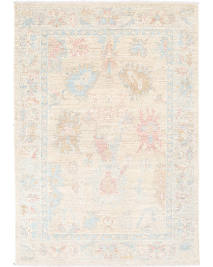 Oushak 4' 0" X 6' 0" Hand Knotted Wool Rug 4' 0" X 6' 0" (122 X 183) / Taupe / Wool