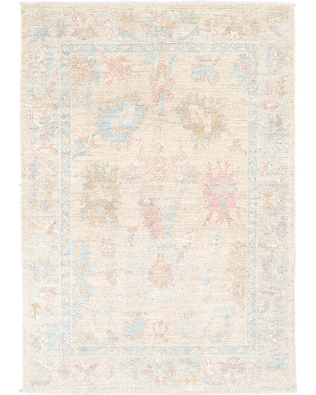 Oushak 4' 0" X 6' 0" Hand Knotted Wool Rug 4' 0" X 6' 0" (122 X 183) / Taupe / Wool