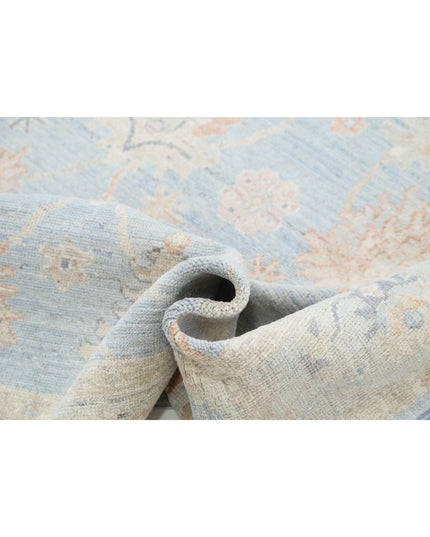 Oushak 5' 2" X 15' 11" Hand Knotted Wool Rug 5' 2" X 15' 11" (158 X 485) / Blue / Wool