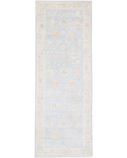 Oushak 5' 2" X 15' 11" Hand Knotted Wool Rug 5' 2" X 15' 11" (158 X 485) / Blue / Wool