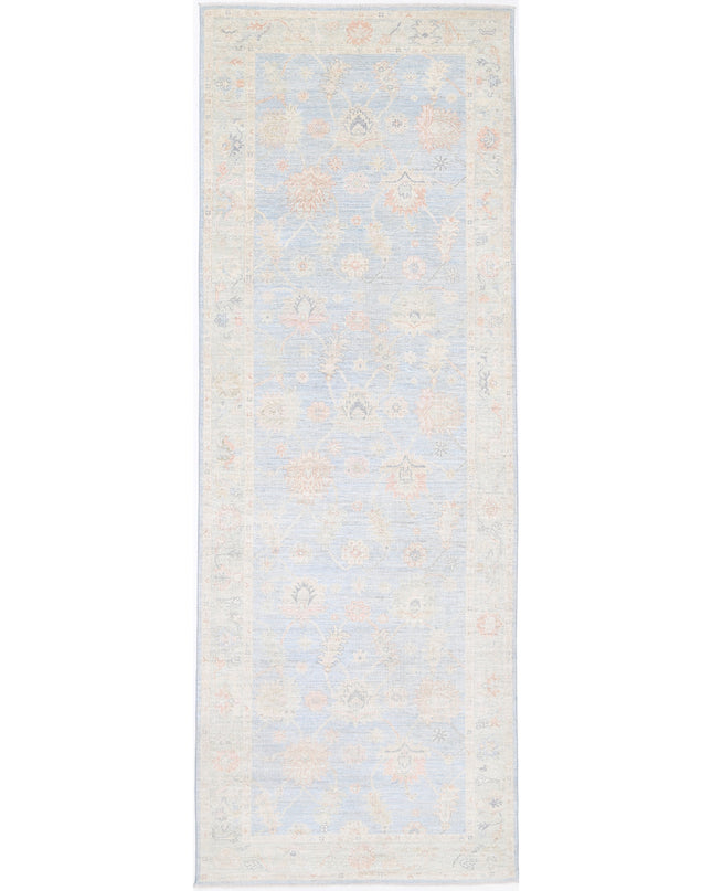 Oushak 5' 2" X 15' 11" Hand Knotted Wool Rug 5' 2" X 15' 11" (158 X 485) / Blue / Wool