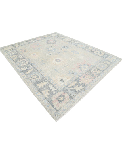Oushak 8' 5" X 9' 11" Hand Knotted Wool Rug 8' 5" X 9' 11" (257 X 302) / Silver / Wool