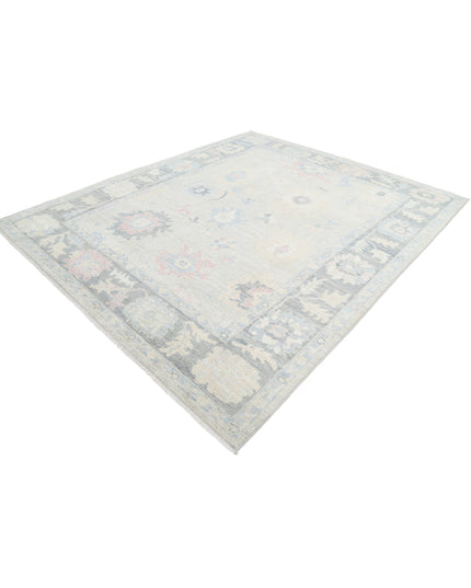 Oushak 8' 5" X 9' 11" Hand Knotted Wool Rug 8' 5" X 9' 11" (257 X 302) / Silver / Wool