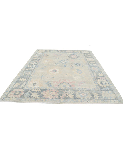 Oushak 8' 5" X 9' 11" Hand Knotted Wool Rug 8' 5" X 9' 11" (257 X 302) / Silver / Wool