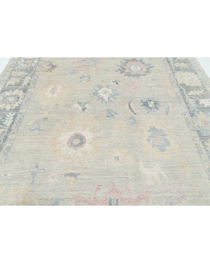 Oushak 8' 5" X 9' 11" Hand Knotted Wool Rug 8' 5" X 9' 11" (257 X 302) / Silver / Wool