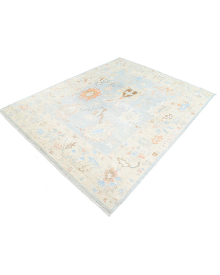 Oushak 6' 4" X 8' 2" Hand Knotted Wool Rug 6' 4" X 8' 2" (193 X 249) / Blue / Wool
