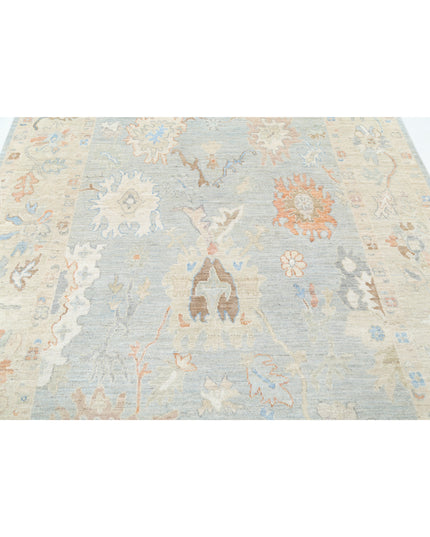 Oushak 6' 4" X 8' 2" Hand Knotted Wool Rug 6' 4" X 8' 2" (193 X 249) / Blue / Wool