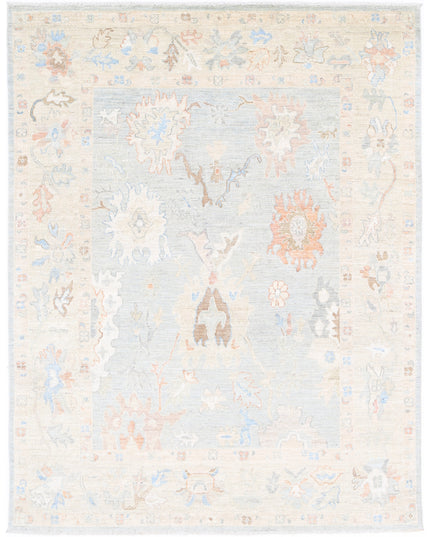 Oushak 6' 4" X 8' 2" Hand Knotted Wool Rug 6' 4" X 8' 2" (193 X 249) / Blue / Wool