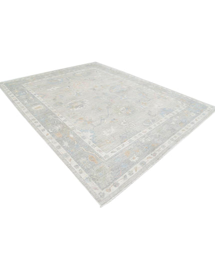 Oushak 9' 1" X 11' 9" Hand Knotted Wool Rug 9' 1" X 11' 9" (277 X 358) / Silver / Wool