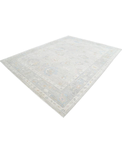 Oushak 9' 1" X 11' 9" Hand Knotted Wool Rug 9' 1" X 11' 9" (277 X 358) / Silver / Wool