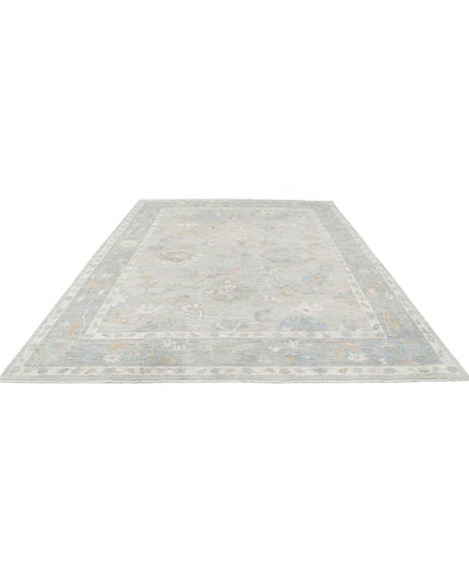 Oushak 9' 1" X 11' 9" Hand Knotted Wool Rug 9' 1" X 11' 9" (277 X 358) / Silver / Wool