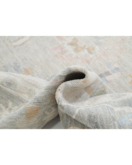 Oushak 9' 1" X 11' 9" Hand Knotted Wool Rug 9' 1" X 11' 9" (277 X 358) / Silver / Wool