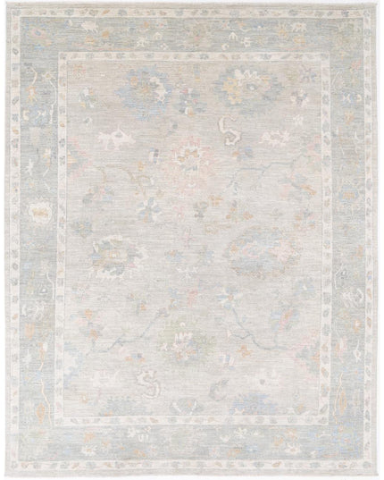 Oushak 9' 1" X 11' 9" Hand Knotted Wool Rug 9' 1" X 11' 9" (277 X 358) / Silver / Wool