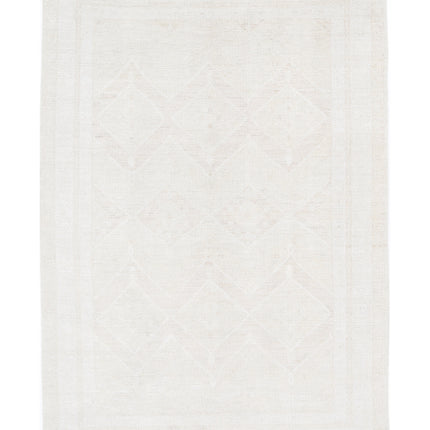 Oushak 5' 11" X 8' 10" Hand Knotted Wool Rug 5' 11" X 8' 10" (180 X 269) / Ivory / Wool