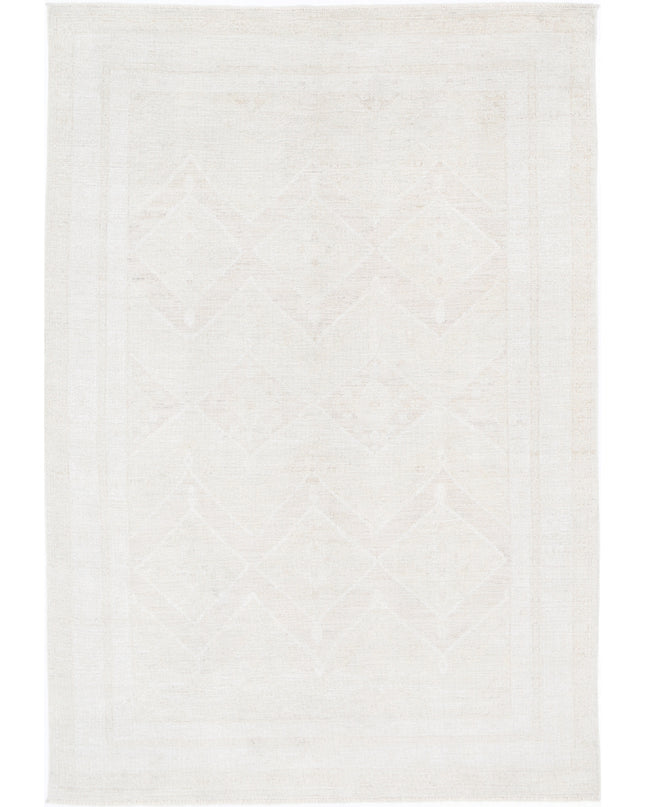 Oushak 5' 11" X 8' 10" Hand Knotted Wool Rug 5' 11" X 8' 10" (180 X 269) / Ivory / Wool
