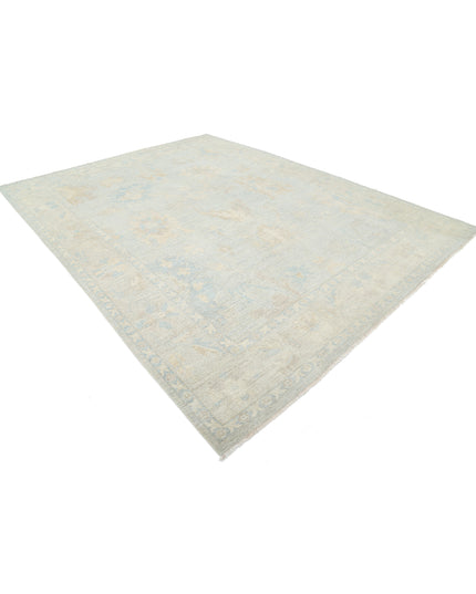 Oushak 9' 0" X 11' 9" Hand Knotted Wool Rug 9' 0" X 11' 9" (274 X 358) / Silver / Wool