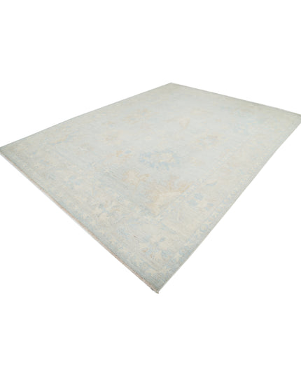 Oushak 9' 0" X 11' 9" Hand Knotted Wool Rug 9' 0" X 11' 9" (274 X 358) / Silver / Wool