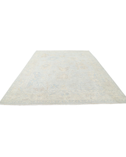 Oushak 9' 0" X 11' 9" Hand Knotted Wool Rug 9' 0" X 11' 9" (274 X 358) / Silver / Wool