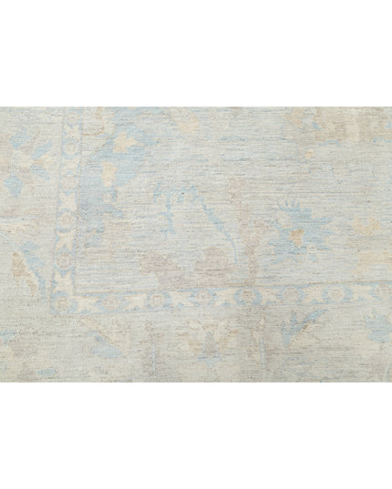 Oushak 9' 0" X 11' 9" Hand Knotted Wool Rug 9' 0" X 11' 9" (274 X 358) / Silver / Wool