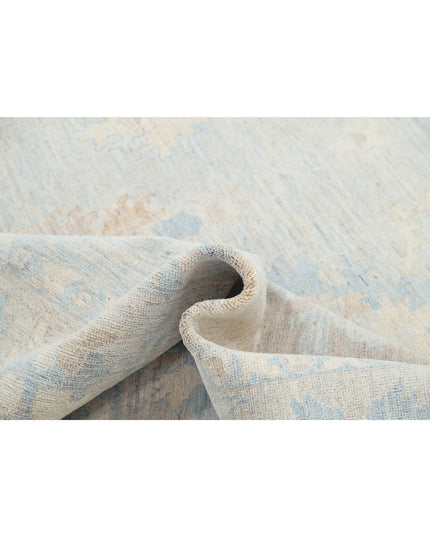 Oushak 9' 0" X 11' 9" Hand Knotted Wool Rug 9' 0" X 11' 9" (274 X 358) / Silver / Wool