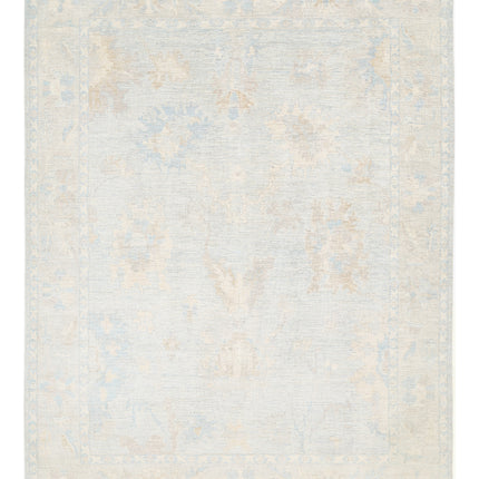 Oushak 9' 0" X 11' 9" Hand Knotted Wool Rug 9' 0" X 11' 9" (274 X 358) / Silver / Wool