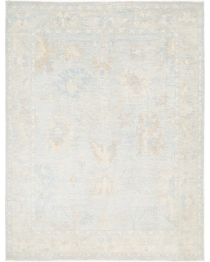 Oushak 9' 0" X 11' 9" Hand Knotted Wool Rug 9' 0" X 11' 9" (274 X 358) / Silver / Wool