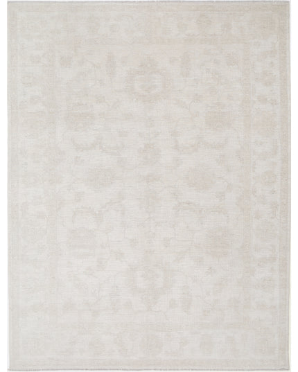 Oushak 8' 9" X 11' 8" Hand Knotted Wool Rug 8' 9" X 11' 8" (267 X 356) / Ivory / Wool